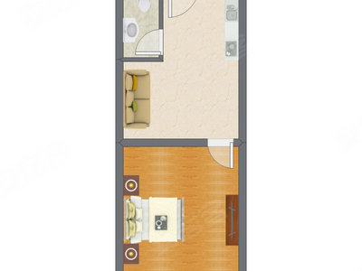 1室1厅 55.00平米户型图