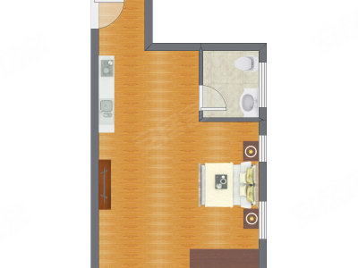 1室0厅 65.49平米户型图