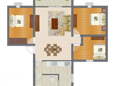 3室2厅 81.60平米