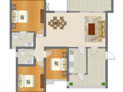 3室2厅 122.11平米