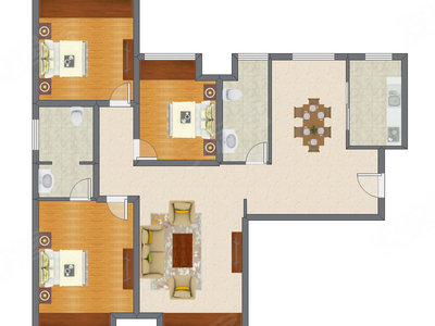 3室2厅 150.25平米