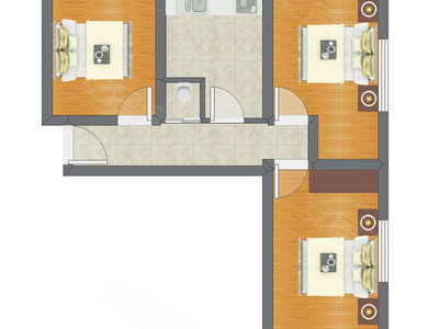 3室1厅 61.65平米