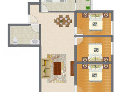 3室2厅 111.65平米