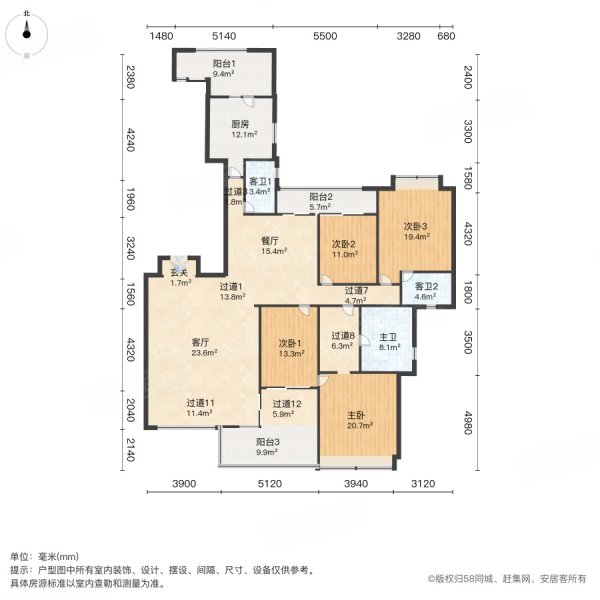 成都誉峰一期户型图图片