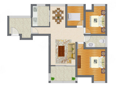 3室2厅 97.98平米