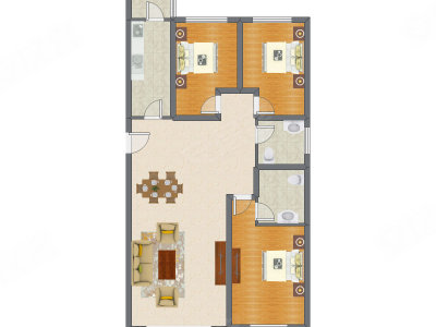 3室1厅 104.76平米