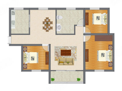 3室2厅 117.50平米