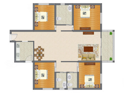 4室2厅 186.60平米