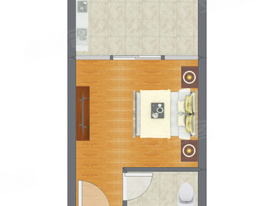 1室0厅 36.00平米户型图