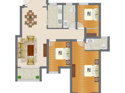 3室2厅 126.19平米