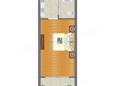 1室0厅 39.46平米