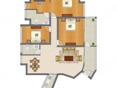 3室2厅 140.92平米