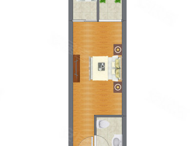 1室0厅 39.36平米户型图