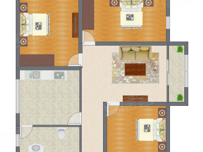 3室1厅 85.00平米户型图