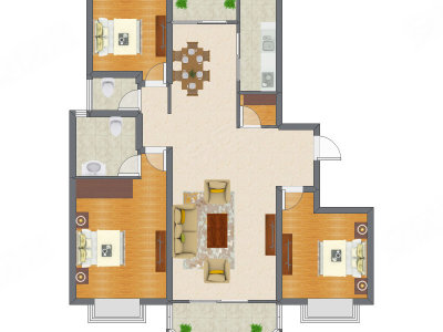 3室2厅 137.58平米户型图