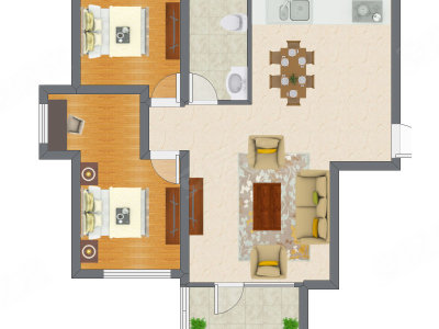 2室2厅 81.88平米