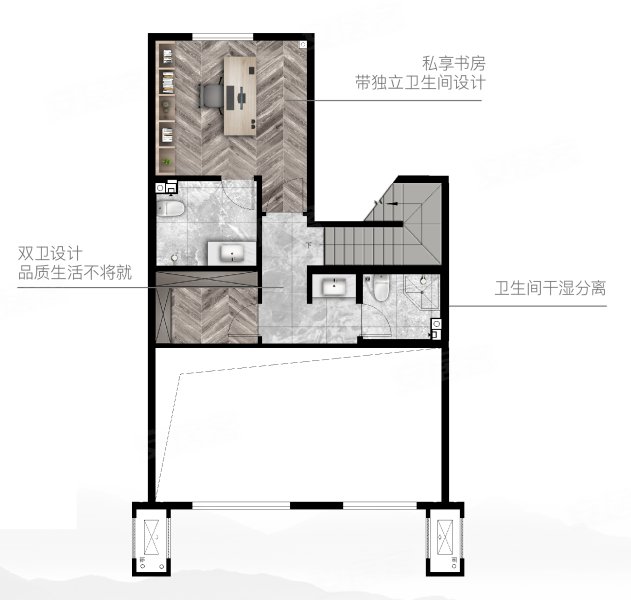 世茂国风龙院·河鸣2室2厅2卫127㎡南北124万