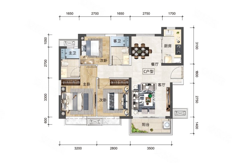 送家装!,合景叠翠峰(新房)二手房,85万,3室2厅,2卫,95平米-南宁安居客