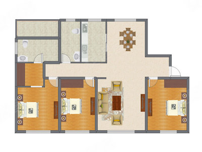 3室2厅 170.73平米