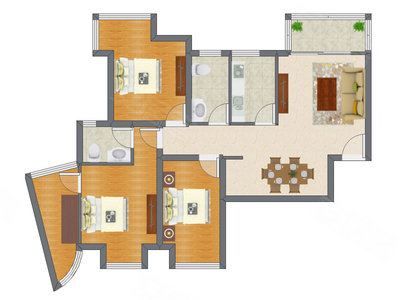 2室2厅 115.50平米