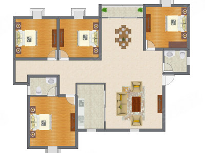 4室2厅 178.30平米