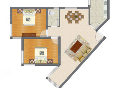 2室2厅 112.42平米户型图