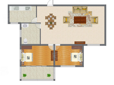 2室2厅 117.73平米户型图