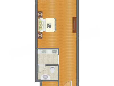 1室0厅 51.00平米户型图