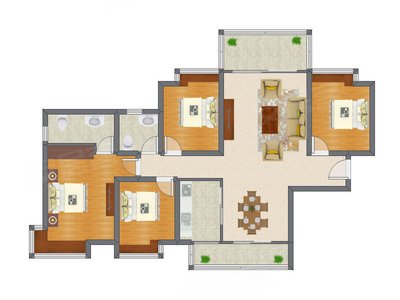 4室2厅 132.00平米