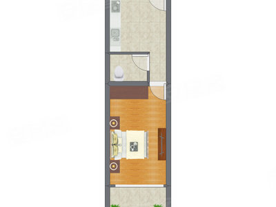 1室0厅 39.95平米户型图