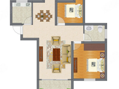 2室2厅 86.23平米