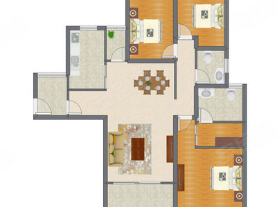 3室2厅 113.00平米