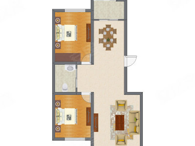 2室2厅 105.31平米