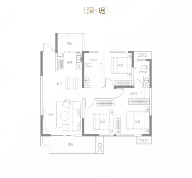 永威梅隆琚3室2厅2卫126㎡南89万