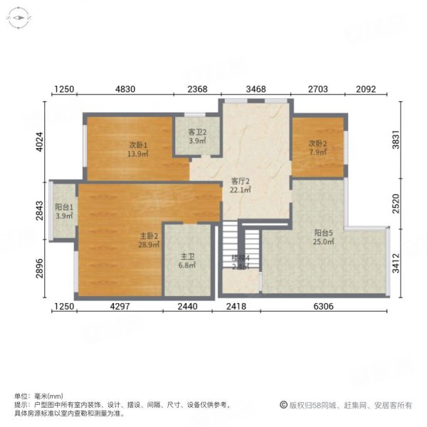 明月山庄5室4厅4卫325㎡南北398万