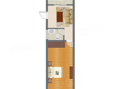 1室1厅 54.60平米