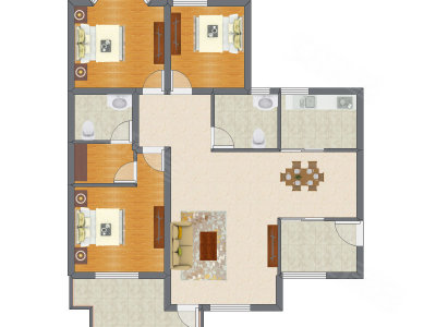 3室2厅 121.11平米