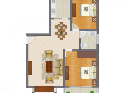 2室2厅 99.31平米户型图