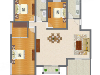 3室2厅 130.60平米