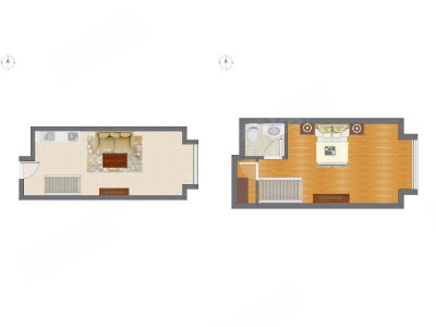 1室1厅 69.66平米户型图