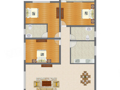 3室2厅 152.94平米