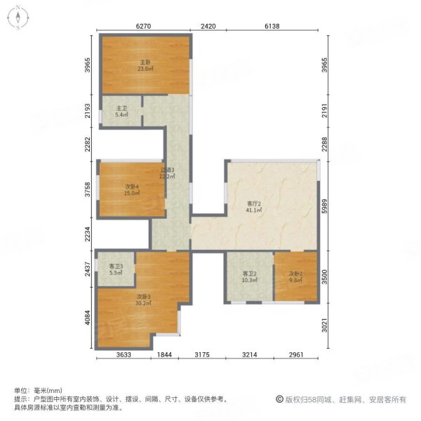 太湖湾度假村(别墅)5室3厅4卫225㎡南北275万