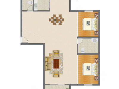 2室2厅 159.50平米