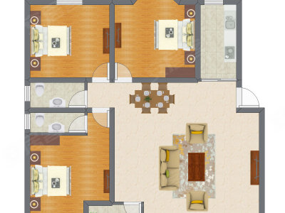 3室1厅 94.45平米