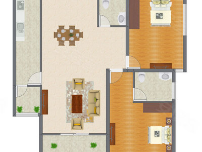 2室2厅 115.42平米