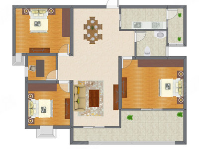 3室2厅 110.34平米户型图