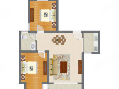 2室2厅 88.65平米
