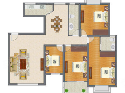 4室2厅 160.47平米
