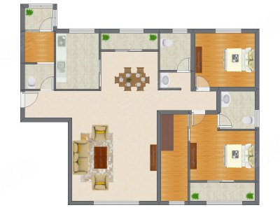 2室2厅 145.00平米