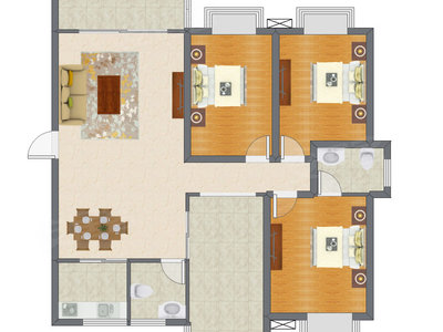 3室2厅 130.40平米